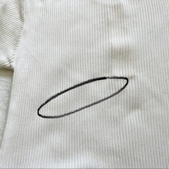 RODEBJER White Ribbed Crew Neck Dress w/ Front Patch Pockets Size Small - Picture 5 of 10